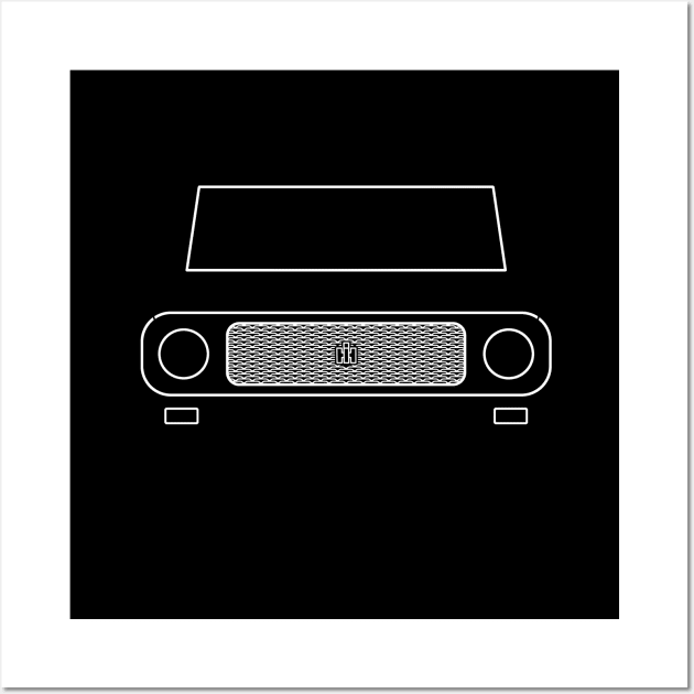 International Harvester Scout 80 classic 1960s truck white outline graphic Wall Art by soitwouldseem